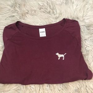 maroon vs pink long sleeve shirt